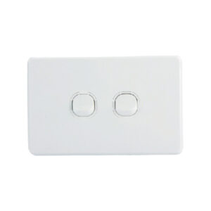 AVOL AVOL 2 Gang Light Switch 10A | White | Horizontal ESW142