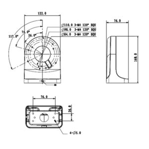 None Right Angle Wall Mount Camera Bracket (Black) VSBKTB203W-B