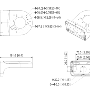 None Wall Mount Camera Bracket VSBKTB205W-E