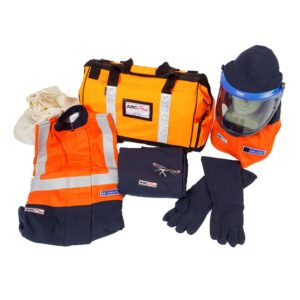 Arc flash Orange/Navy Lift Up Kit HRC4 50cal/cm2 SLX Size 2XL - ArcPlus ARC-KIT4-AP-USLX-LU-ON-2XL