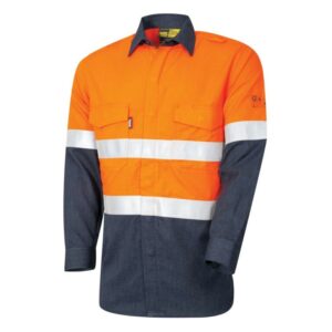 Arc flash Orange Navy D/N Shirt HRC2 Size 2XL 8.6cal/cm2