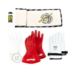 Electrical Insulated Glove Kit Class 00 Size 07 500V - Volt Safety GLOVE00-K-07