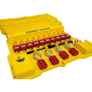 Wall Mounted Lockout Station with Lid 10 Padlocks- Volt Safety LOCKOUT-STATION-10L-KIT