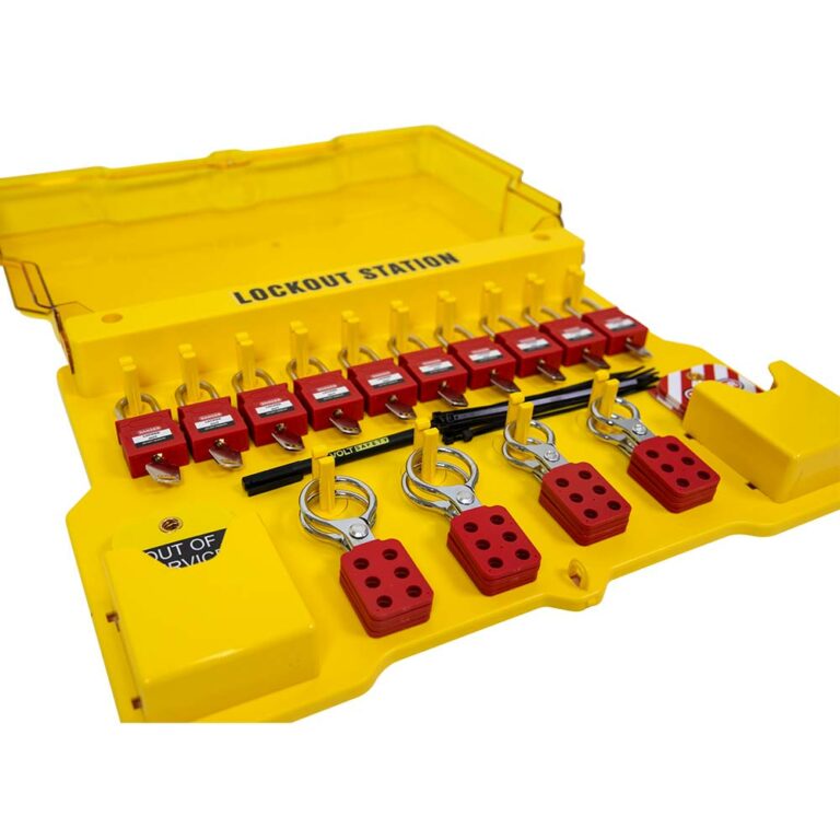 Wall Mounted Lockout Station with Lid 10 Padlocks- Volt Safety LOCKOUT-STATION-10L-KIT