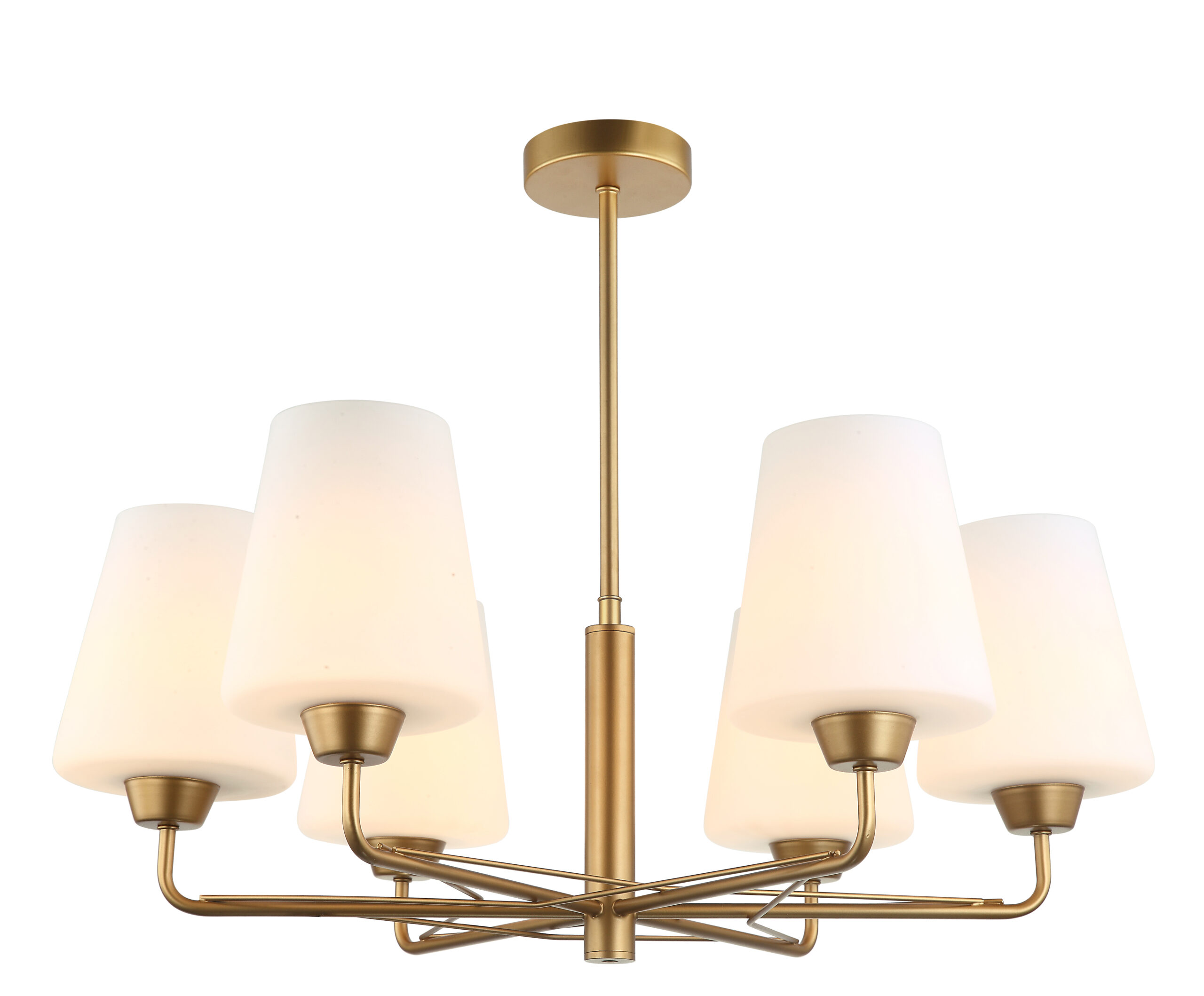 CLA ABBEY: Interior Traditional 6 Lamps Opal Glass Pendant Lights