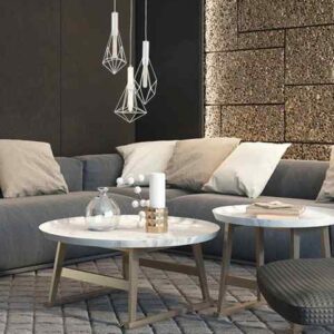 CLA BLACKBAND & WHITEBAND Pendant Light 3x Bird Cage With Round Base