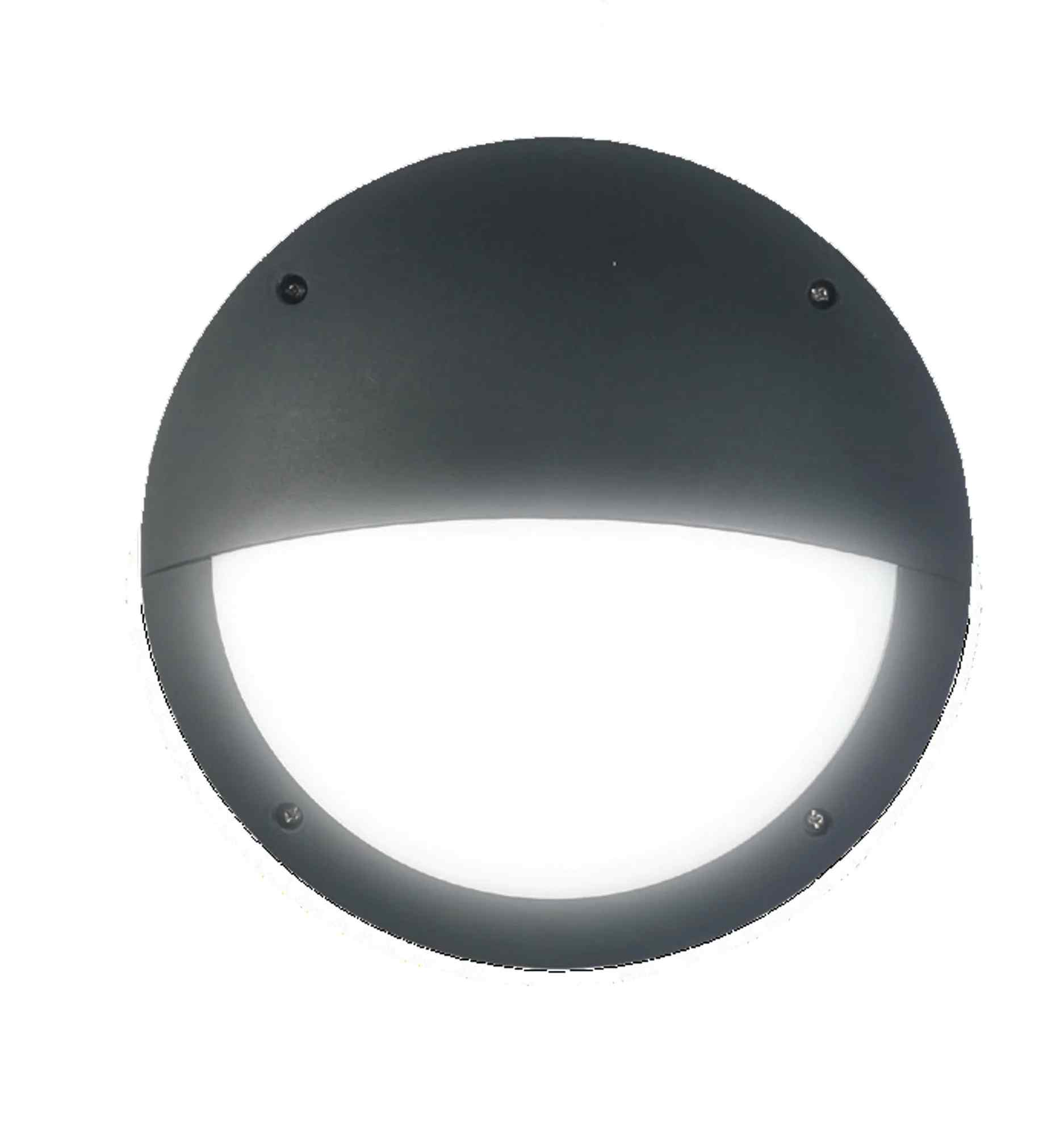 CLA BULK: Exterior LED Eyelid Black Bulkhead Light IP66 IK10