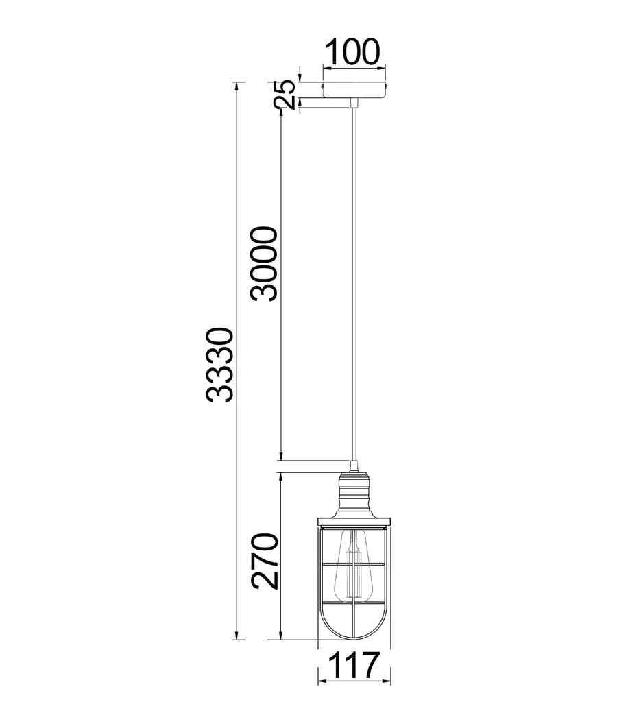 CLA BLACKBAND Industrial Black Curved Bird Cage Pendant Light
