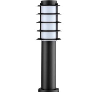 CLA BORDA: E27 Surface Mounted Louvred Black Bollard Lights IP44