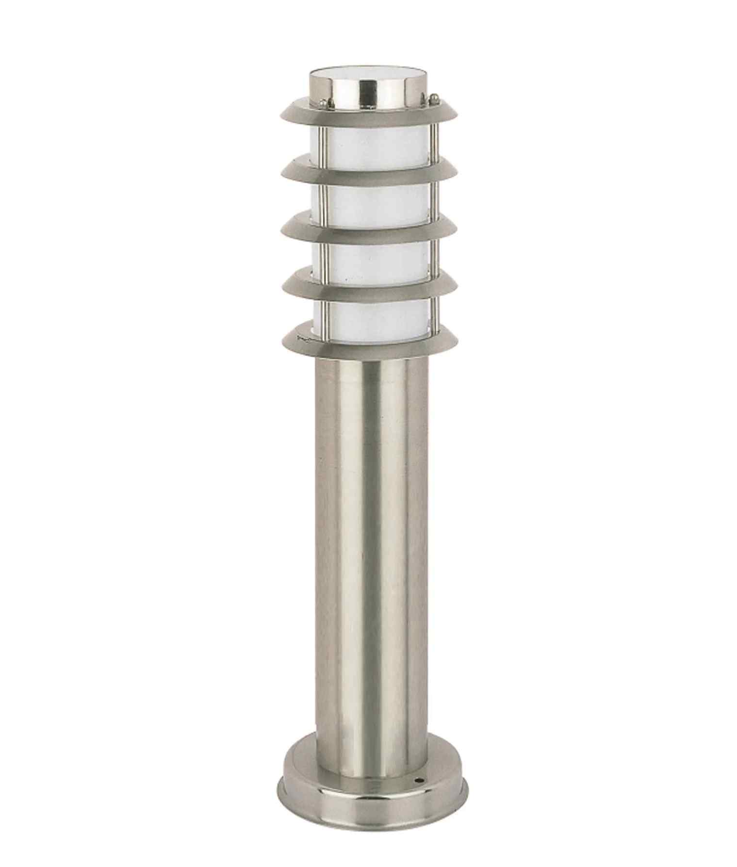 CLA BORDA: E27 Surface Mounted Louvred Stainless Steel Bollard Lights IP44