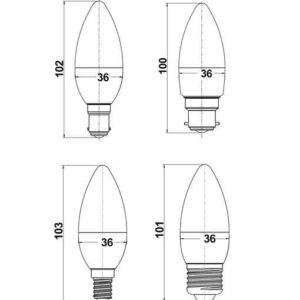 CLA Candle LED Globes Frosted Diffuser (3W)