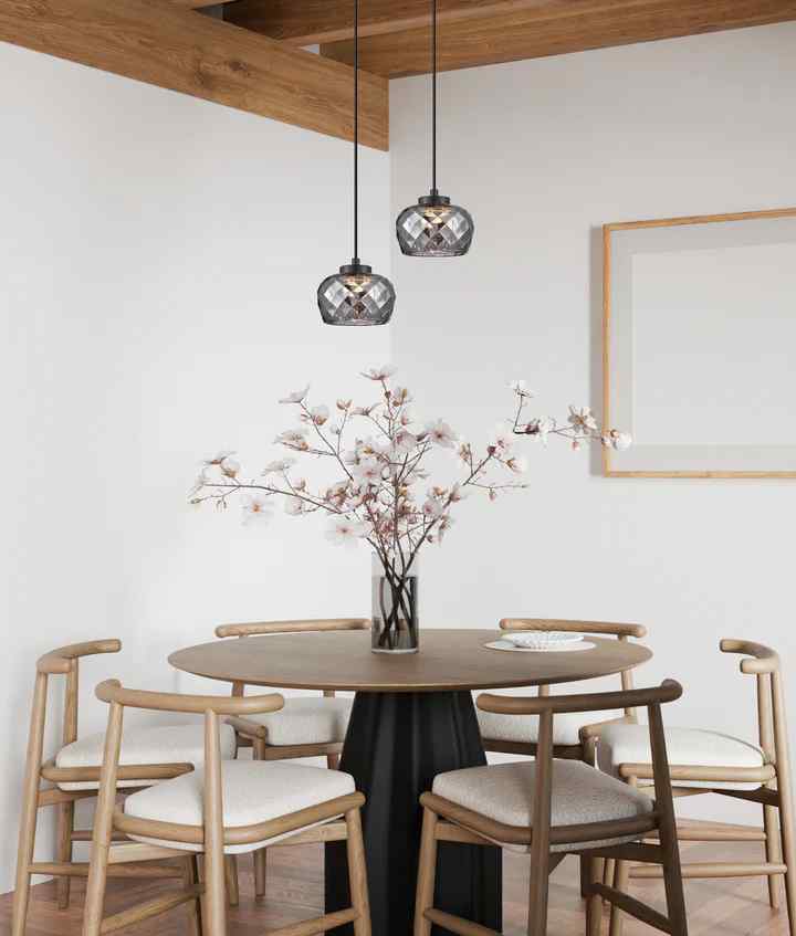 CLA CARAMELLE: Interior LED Tri-CCT Glass with Segments Ellipse Pendant Lights