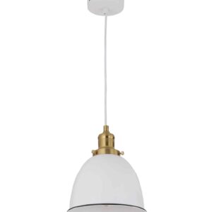 CLA CEREMA: Interior White with Antique Brass & Black Highlight Ellipse Pendant Light