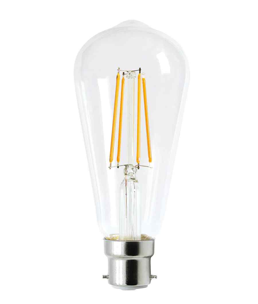 CLA ST64 Pear Shape LED Filament Dimmable Globes Clear Diffuser (8W)