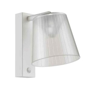 CLA CHESTER: City Series LED Wall White 1 Switch Clear PS Shade Wall Lights