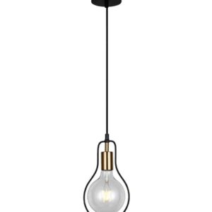 CLA CONTOUR: Interior Black Wire Pear Shape Pendant Light
