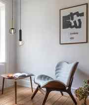 CLA CORAZON: Interior Antique Brass and Matte Black Round Cage Pendant Light