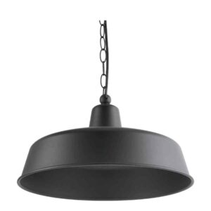 CLA DEKSEL: Industrial Rustic Matte Black Interior Dome Shape Pendant Light