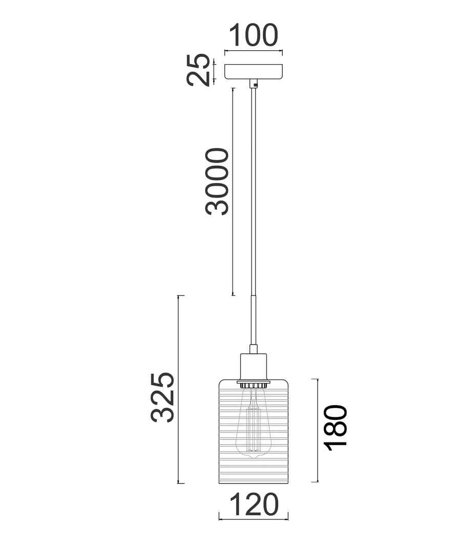 CLA ESPEJO1: Interior Iron & Chrome Oblong Glass with Line Effect Pendant Lights - Image 4