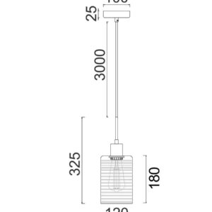CLA 
ESPEJO2: Interior Iron & Rose Gold Oblong Glass with Line Effect Pendant Lights