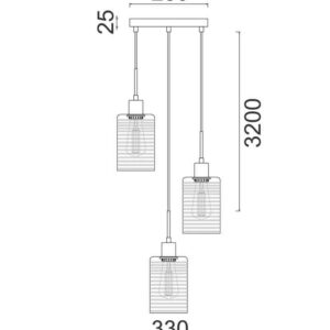 CLA 
ESPEJO3: Interior Iron & Chrome Oblong Glass with Dotted Effect Pendant Lights