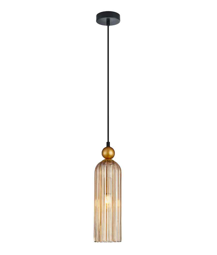 CLA FLAUTA: Interior Round Top Cylinder Ribbed Pendant Lights