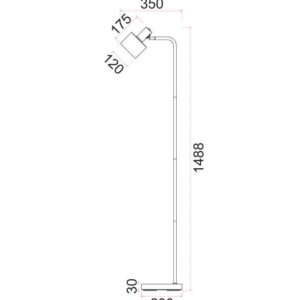 CLA FLOTAR: Interior Cylinder Iron Shade with Antique Brass Highlight Floor Lamps