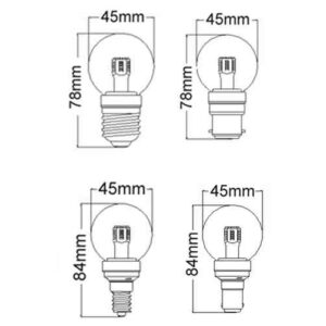 CLA 
Fancy Round LED Filament Dimmable Frosted Globes (4W)