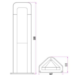 CLA Hathor LED Surface Mounted Dark Grey Bollard Lights IP54