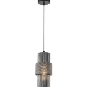 CLA 
HUECA: Interior Double Cylinder Ribbed with Segment Pendant Lights