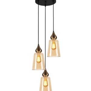 CLA 
JEREZ: Bronze Amber/ Smokey Black Ellipse Glass Flat Top Pendant Lights