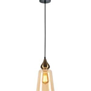 CLA JEREZ: Modern Bronze Amber / Smokey Black Ellipse Glass Flat Top Pendant Lights