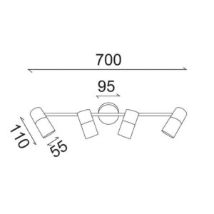 CLA LENGAN: Interior Four Heads Adjustable Round Base Spot Lights