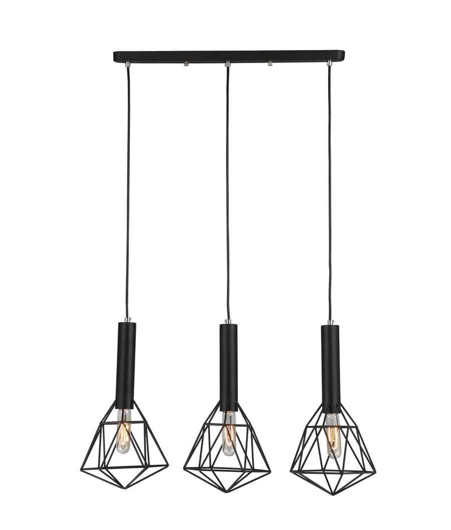 CLA BLACKBAND & WHITEBAND Pendant Light 3x Bird Cage With Bar Base - Image 2