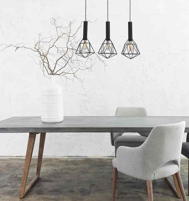 CLA BLACKBAND & WHITEBAND Pendant Light 3x Bird Cage With Bar Base - Image 3