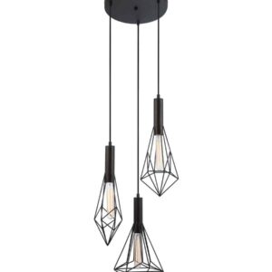 CLA BLACKBAND & WHITEBAND Pendant Light 3x Bird Cage With Round Base