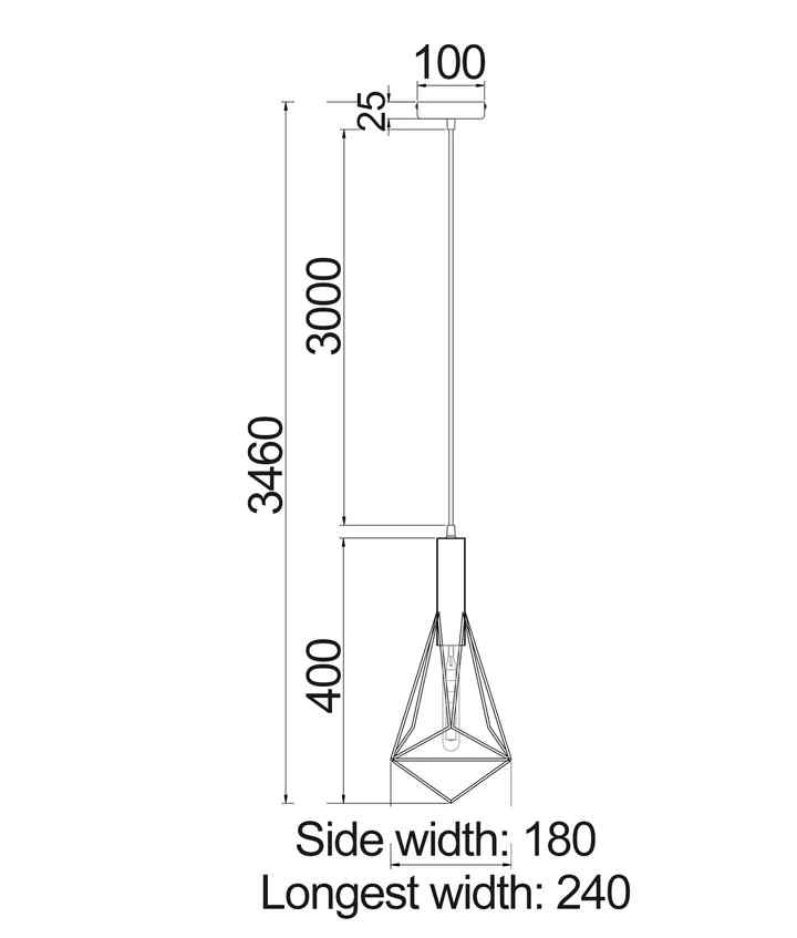 CLA BLACKBAND & WHITEBAND: Diamond Shape Bird Cage Pendant Lights - Image 2