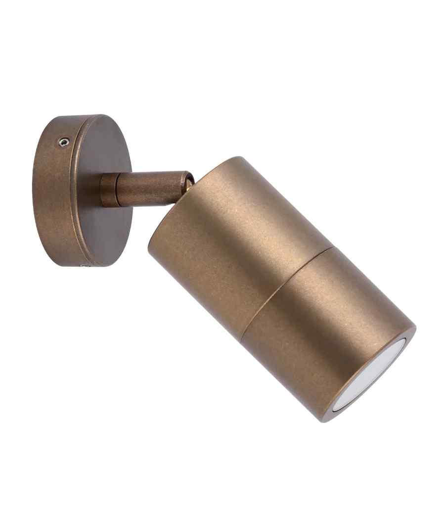 CLA GU10 Exterior Wall Pillar Spot Lights (Aged Brass) IP65 - Image 2