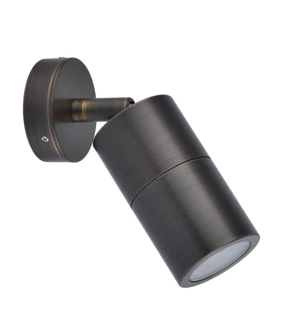 CLA MR16 Exterior Wall Pillar Spot Lights (Rustic Brass) IP65 - Image 2