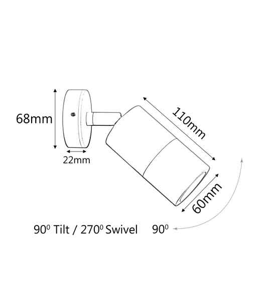 CLA MR16 Exterior Wall Pillar Spot Lights (316 Stainless Steel) IP65