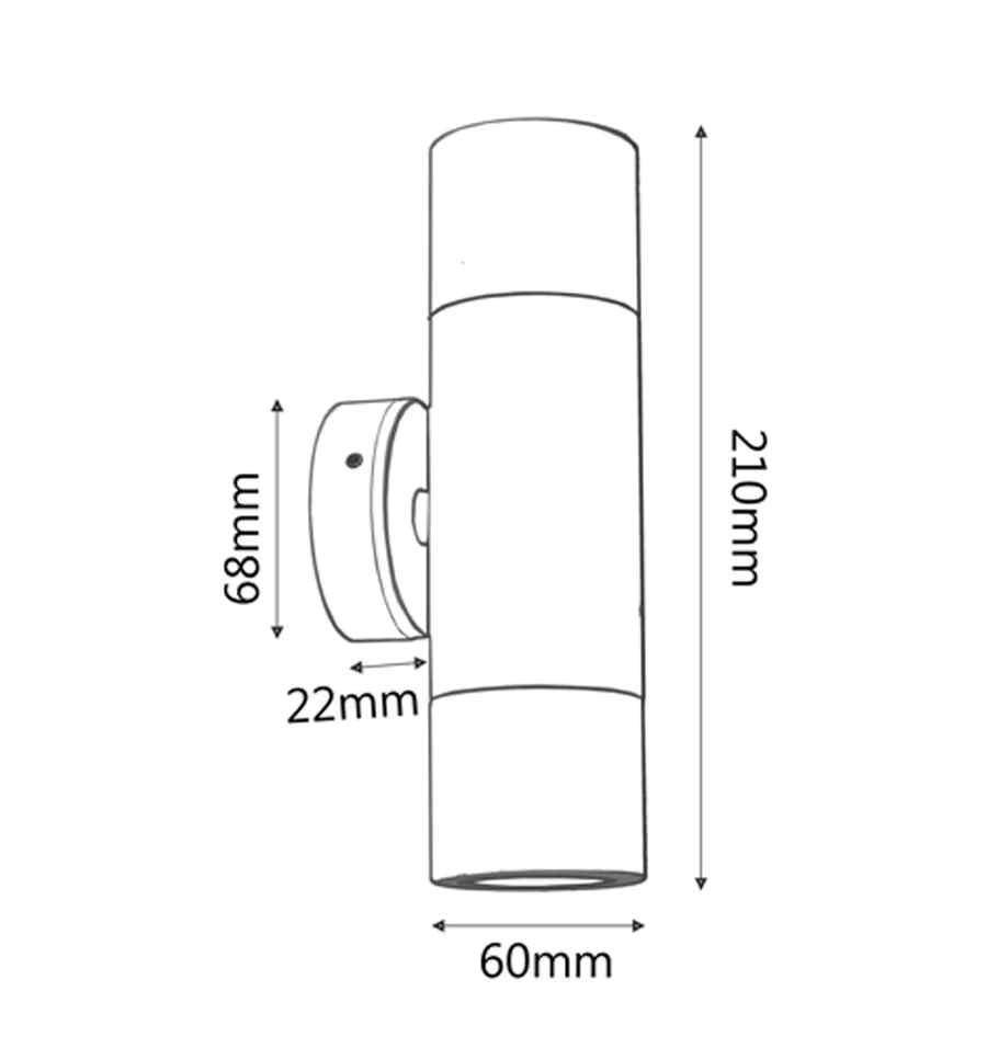 CLA GU10 Exterior Wall Pillar Spot Lights (Black Aluminium) IP65 - Image 7