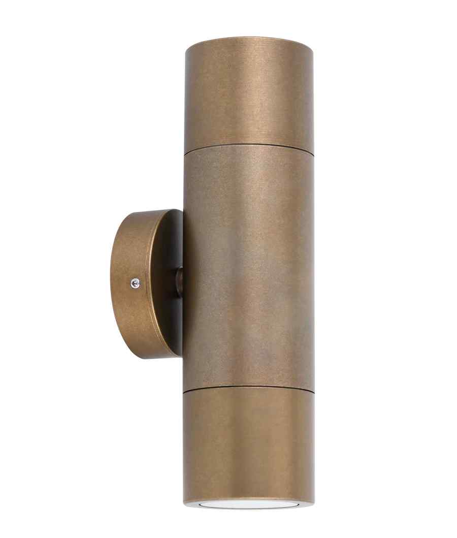 CLA GU10 Exterior Wall Pillar Spot Lights (Aged Brass) IP65 - Image 9
