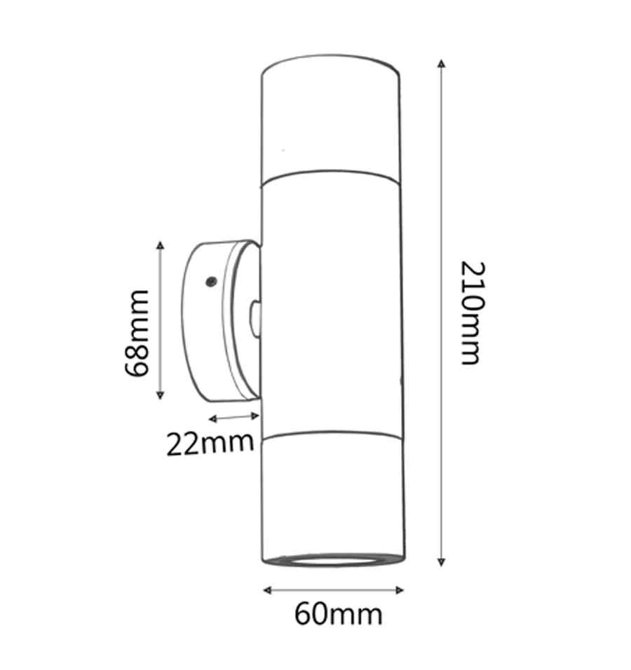 CLA GU10 Exterior Wall Pillar Spot Lights (Anodized Aluminium) IP65 - Image 8