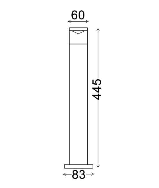 CLA PHARE: MR16 Surface Mounted Titanium Anti Glare Bollard Light IP54