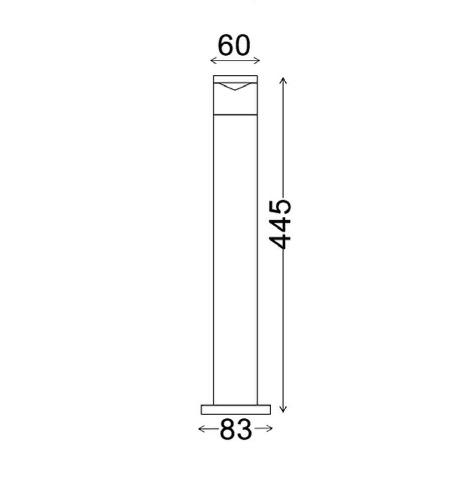 CLA PHARE: GU10 Surface Mounted Titanium Anti Glare Bollard Light IP54