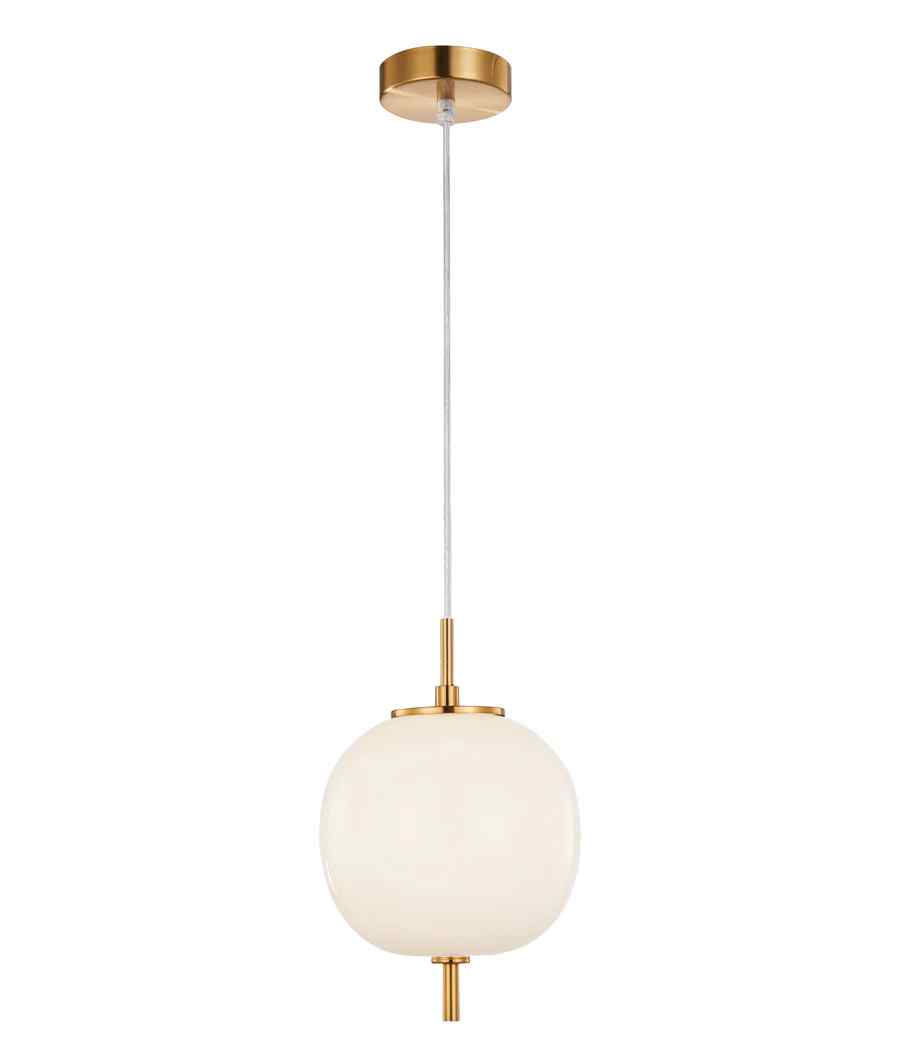 CLA PINO: Interior Opal Matte / Smokey Black Mirror Finish Glass Round Pendant Lights
