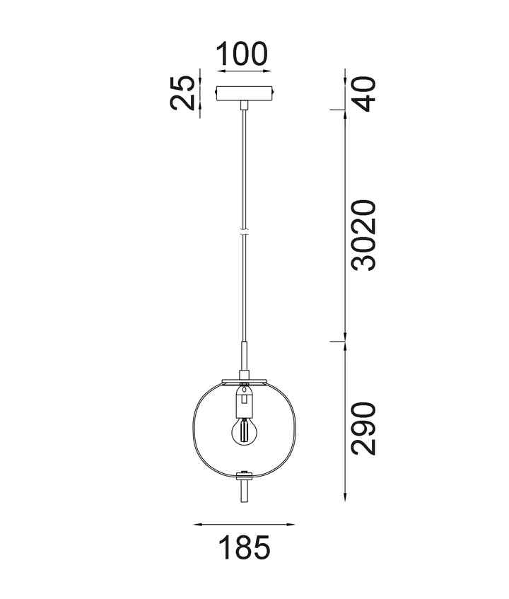 CLA PINO: Interior Opal Matte / Smokey Black Mirror Finish Glass Round Pendant Lights - Image 2