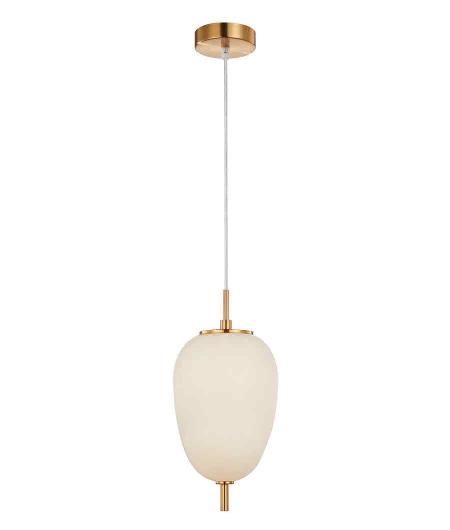 CLA PINO: Interior Opal Matte / Smokey Black Mirror Finish Glass Oval Pendant Lights