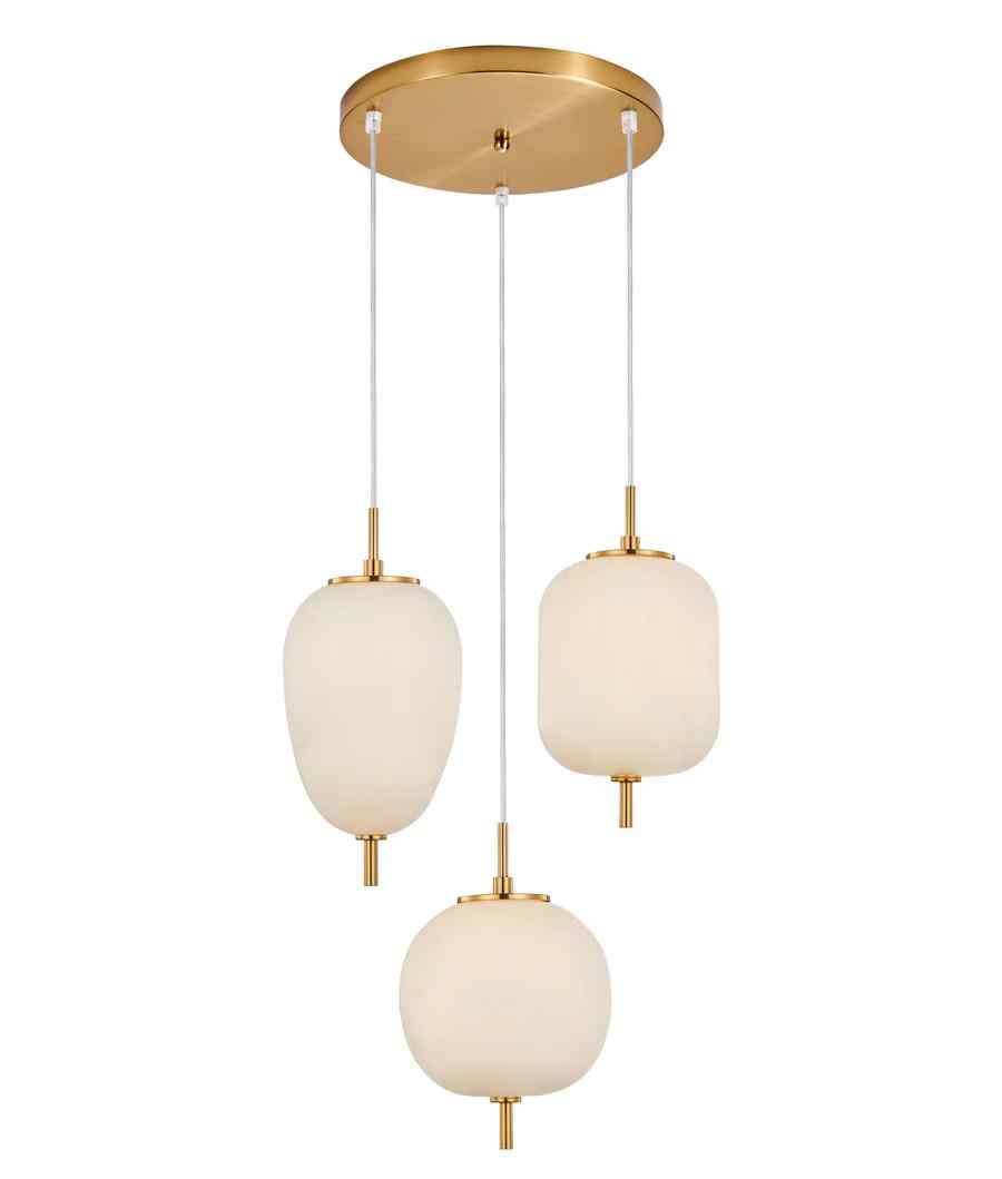 CLA PINO: Interior Opal Matte / Smokey Black Mirror Finish multiple Pendant Lights