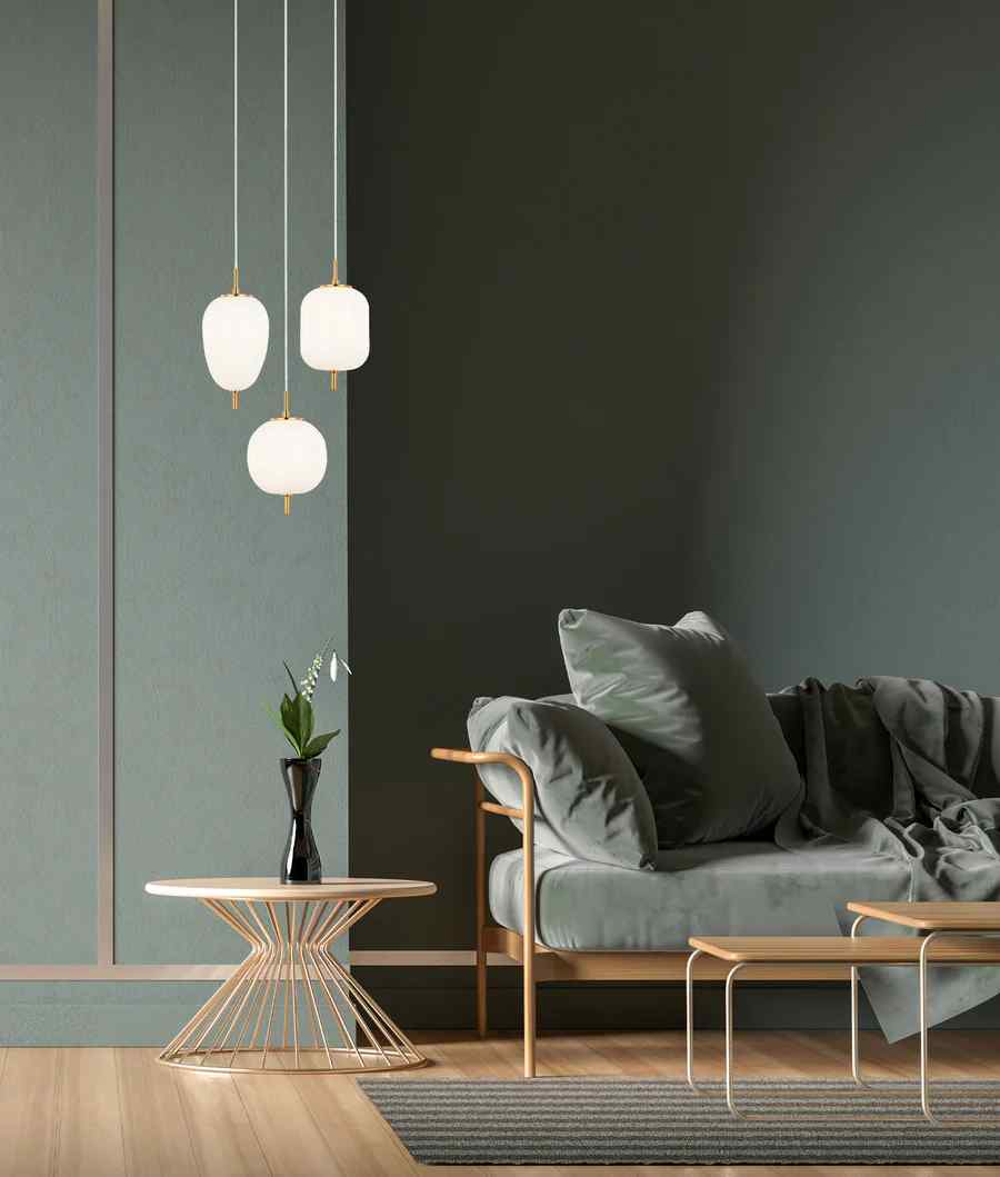 CLA PINO: Interior Opal Matte / Smokey Black Mirror Finish Glass Oval Pendant Lights - Image 5